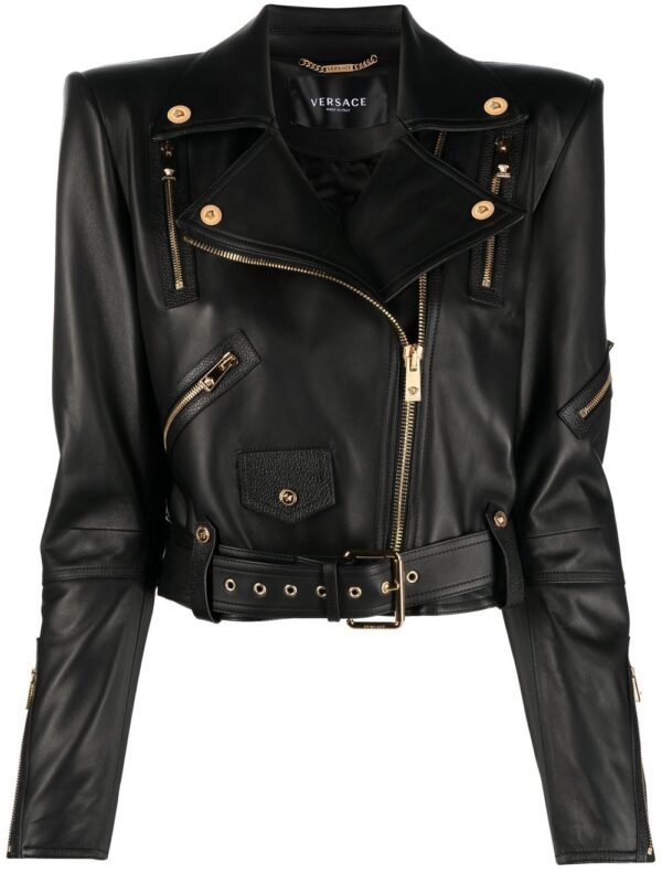 Versace leather biker jacket - Image 2