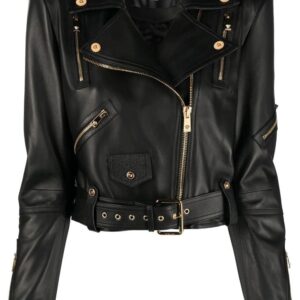 Versace polished-finish long-sleeve dress