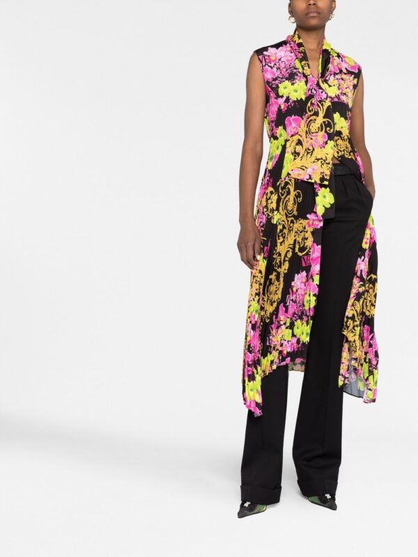 Versace Logo Orchid-print midi dress - Image 2