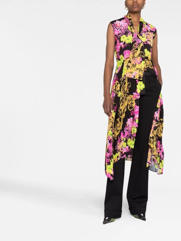 Versace  Logo Orchid-print midi dress - Image 2