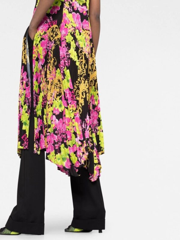 Versace  Logo Orchid-print midi dress - Image 3