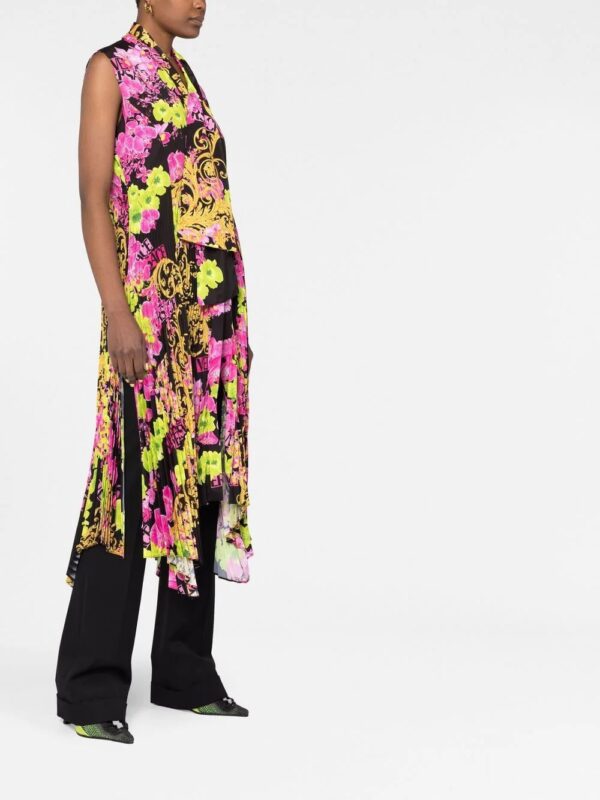 Versace  Logo Orchid-print midi dress - Image 4