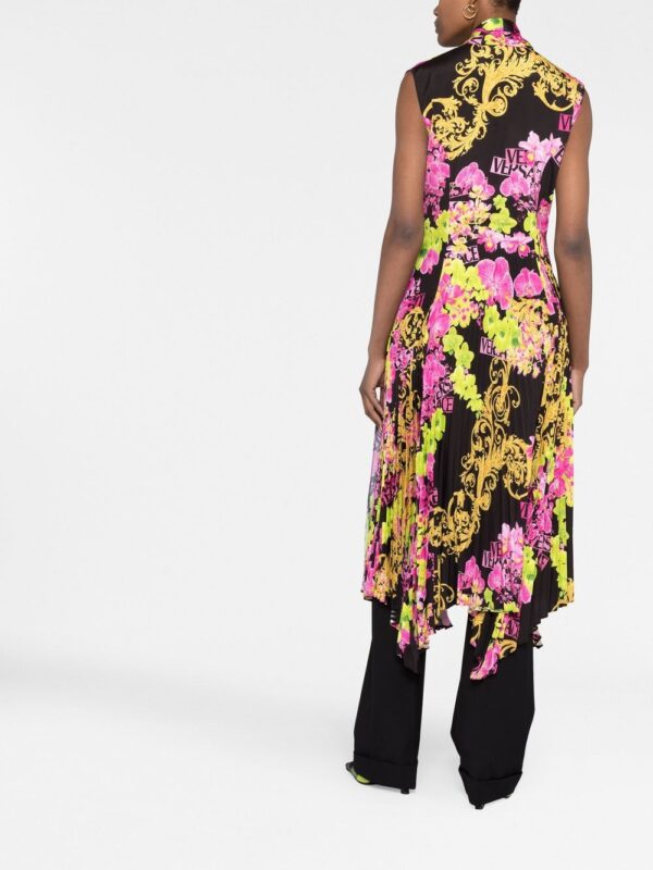 Versace Logo Orchid-print midi dress - Image 6