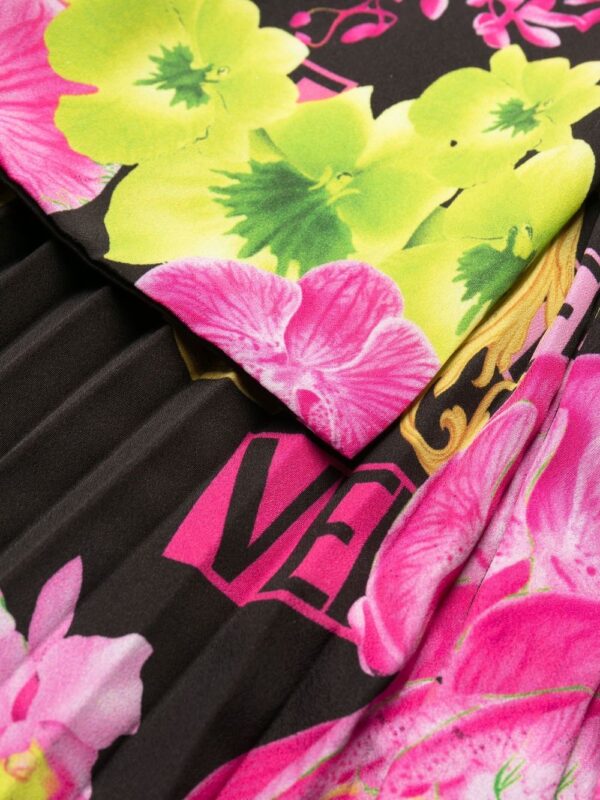 Versace Logo Orchid-print midi dress - Image 7