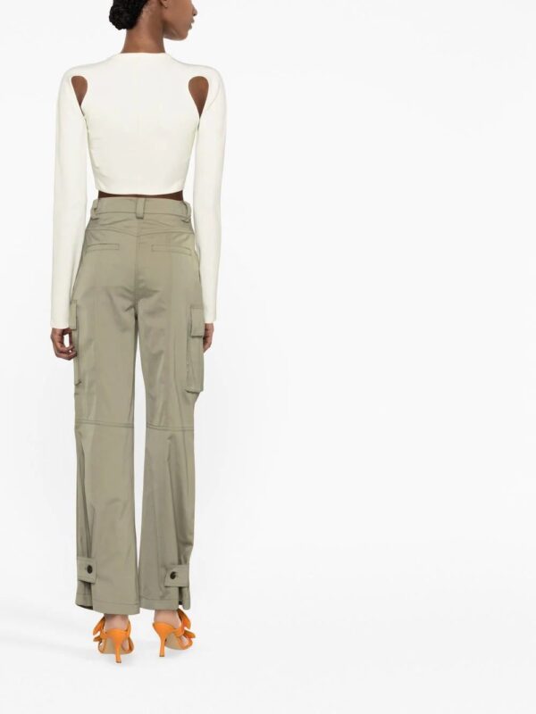 Off-White  logo-print cut-out detail cropped top - Image 4