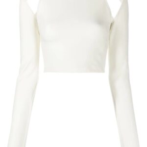 Off-White logo-print cut-out detail cropped top