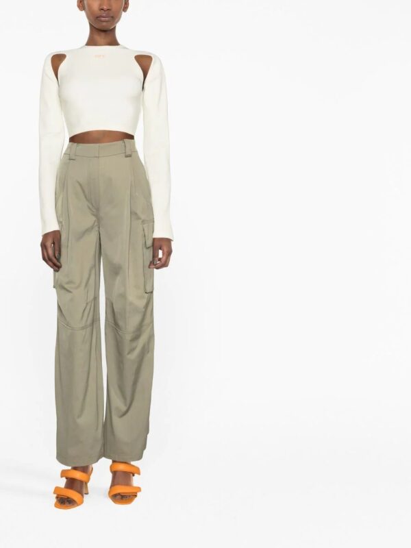 Off-White  logo-print cut-out detail cropped top - Image 2