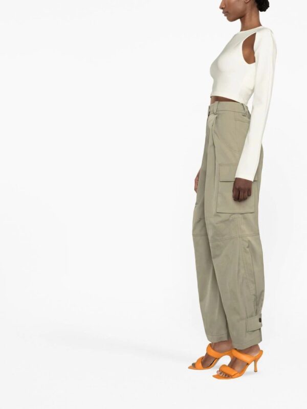 Off-White  logo-print cut-out detail cropped top - Image 3