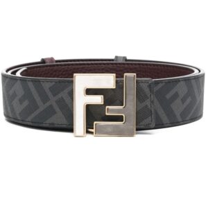 Louis Vuitton FF logo-plaque leather belt