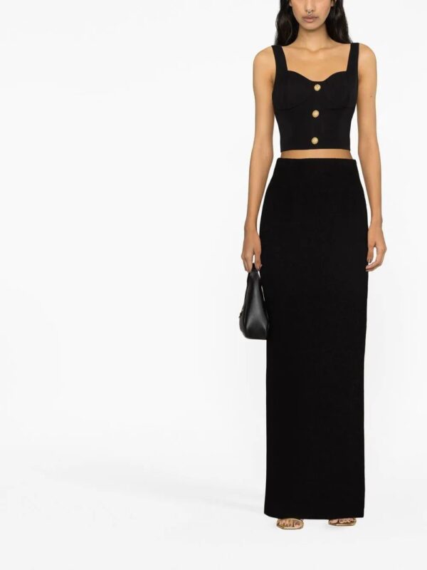 Balmain  embossed button cropped top - Image 2