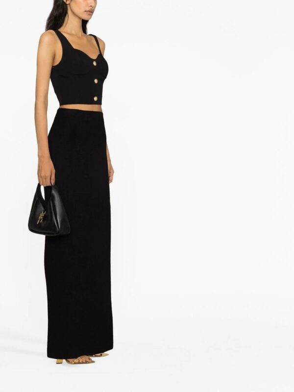 Balmain  embossed button cropped top - Image 3