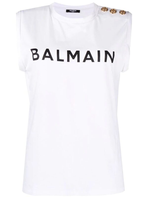 Balmain  logo-print sleeveless T-shirt