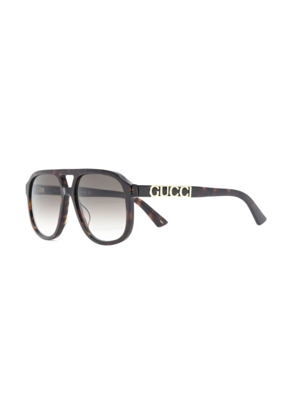 Gucci Eyewear pilot-frame logo-plaque sunglasses - Image 2