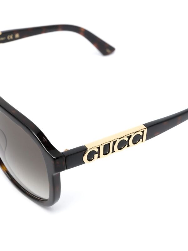 Gucci Eyewear pilot-frame logo-plaque sunglasses - Image 3