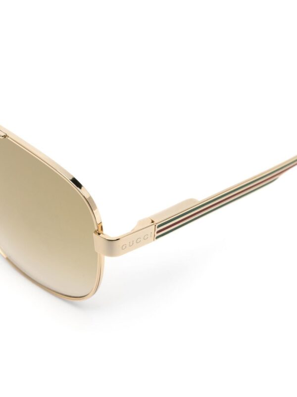 Gucci Eyewear logo-engrave pilot-frame sunglasses - Image 3