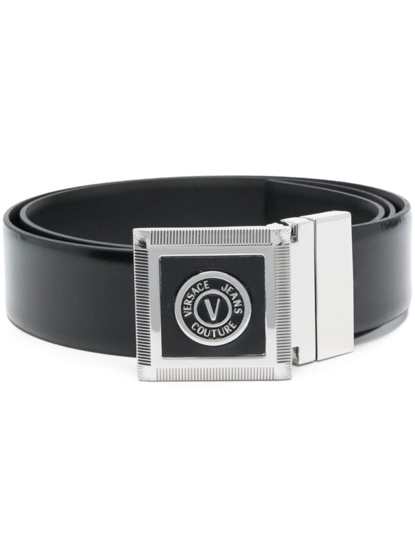 Versace logo-buckle leather belt