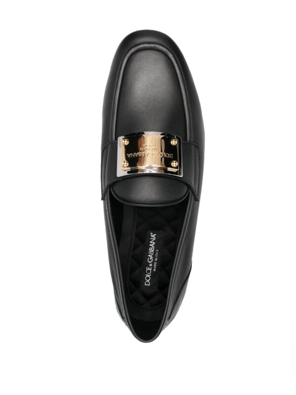 Dolce & Gabbana  logo-plaque leather loafers - Image 4