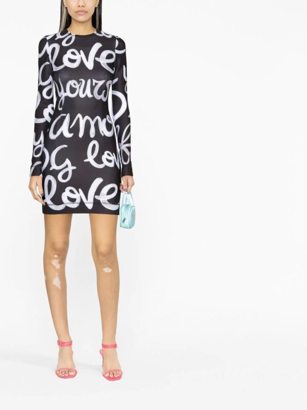 Dolce & Gabbana  logo-print long-sleeve bodycon dress - Image 2