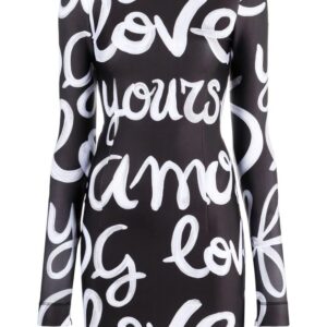 Dolce & Gabbana  logo-print long-sleeve bodycon dress