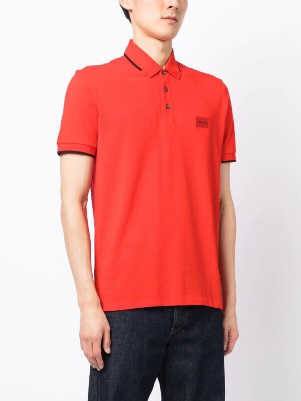 Hugo logo-embroidered cotton polo - Image 3