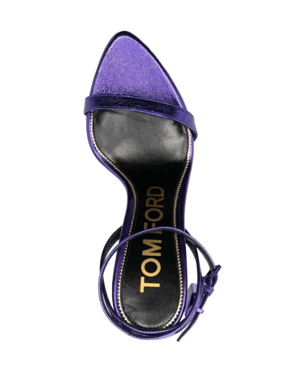 TOM FORD  Padlock 120mm metallic-leather sandals - Image 4