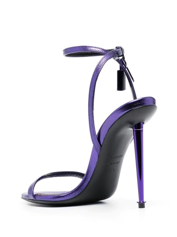 TOM FORD  Padlock 120mm metallic-leather sandals - Image 3