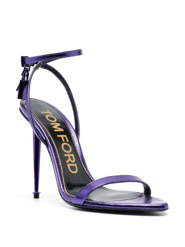 TOM FORD  Padlock 120mm metallic-leather sandals - Image 2