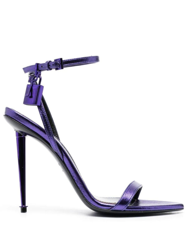TOM FORD  Padlock 120mm metallic-leather sandals