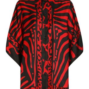 Dolce & Gabbana  animal print draped blouse