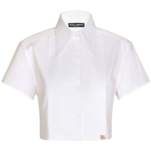 Dolce & Gabbana  cropped logo-plaque shirt