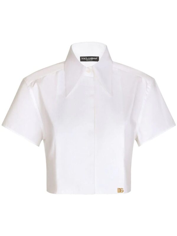 Dolce & Gabbana  cropped logo-plaque shirt