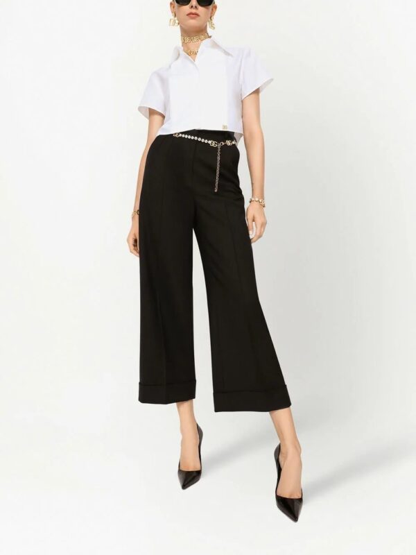 Dolce & Gabbana  cropped logo-plaque shirt - Image 2