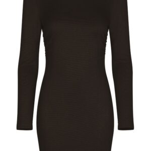 Dolce & Gabbana crew-neck logo-plaque minidress