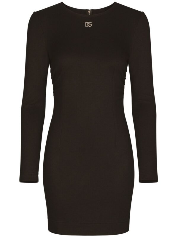 Dolce & Gabbana  crew-neck logo-plaque minidress