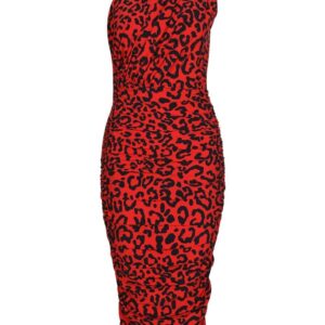 Dolce & Gabbana leopard-print one-shoulder dress