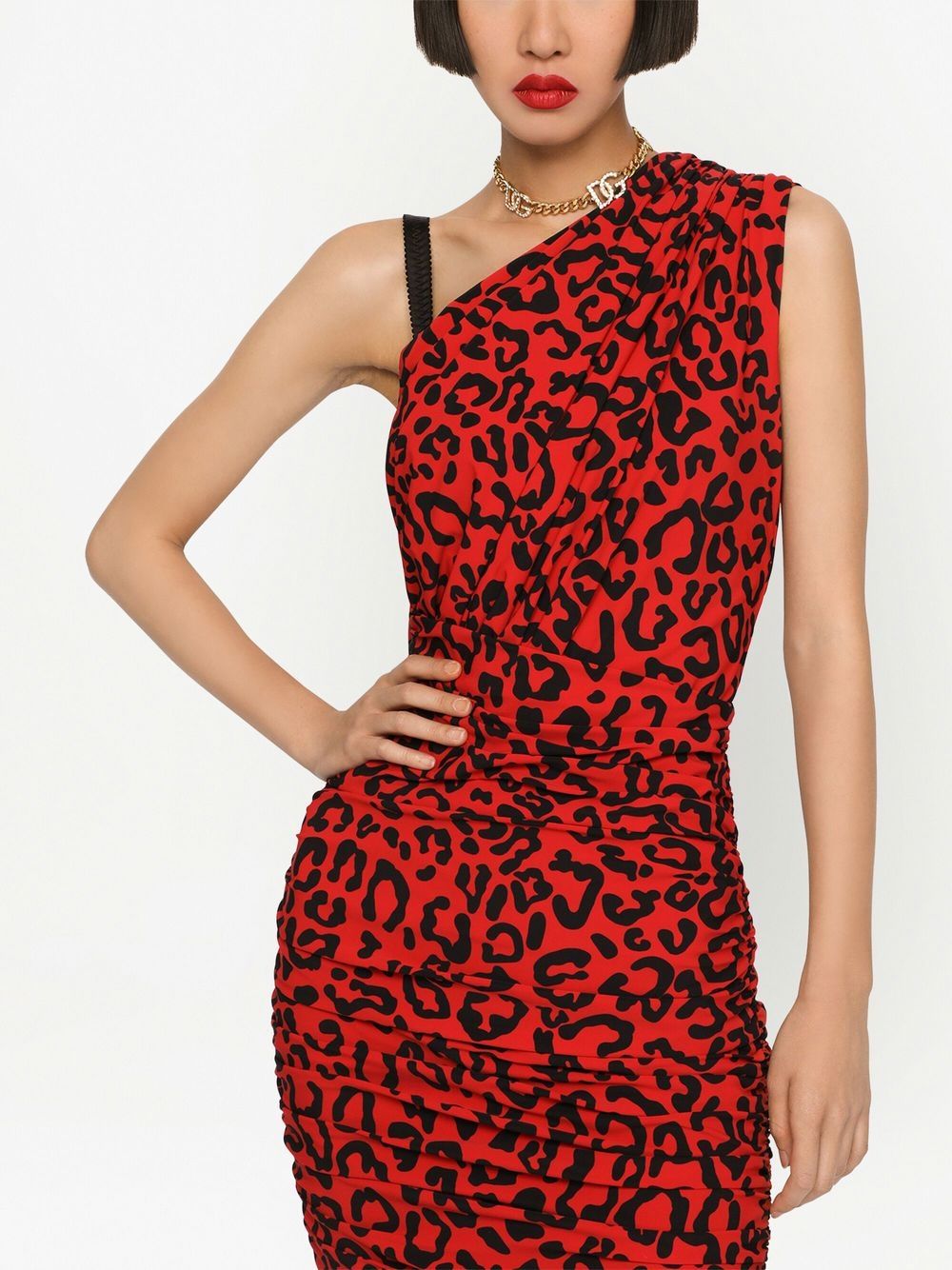 Dolce & Gabbana leopard-print one-shoulder dress - Image 2