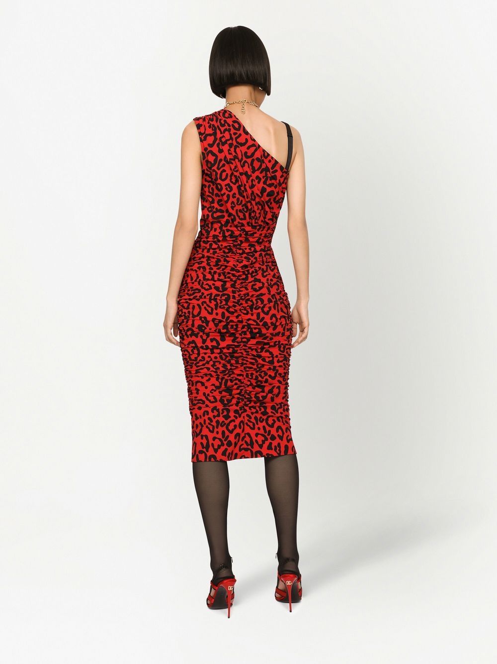 Dolce & Gabbana leopard-print one-shoulder dress - Image 3