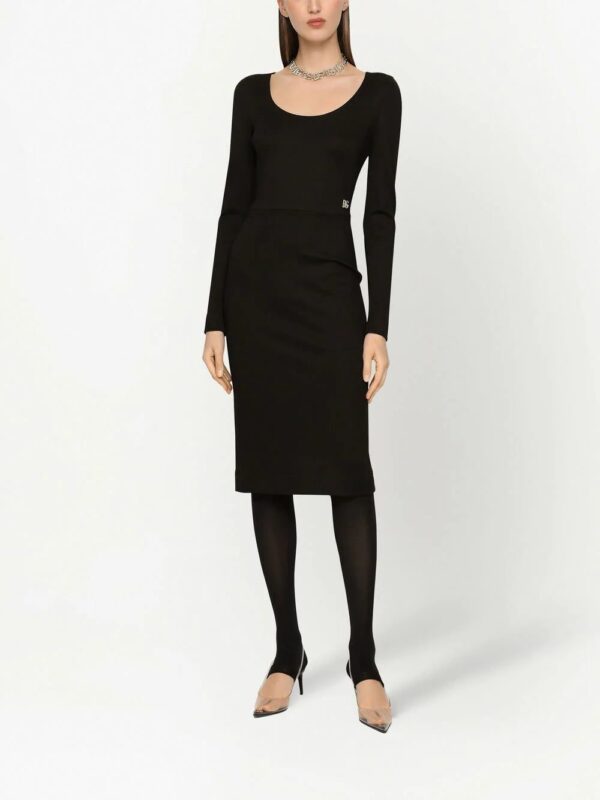 Dolce & Gabbana  logo plaque-detail midi dress - Image 3