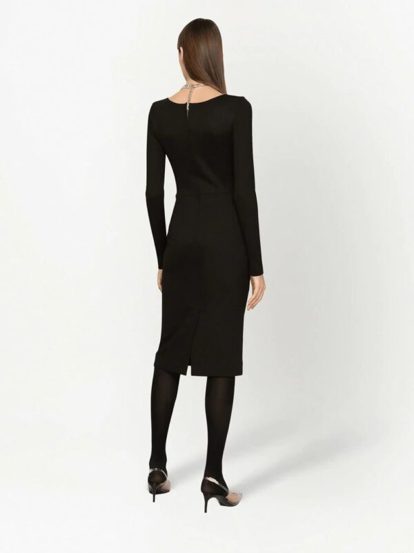 Dolce & Gabbana  logo plaque-detail midi dress - Image 4