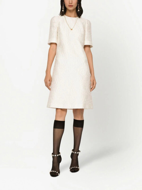 Dolce & Gabbana  floral-jacquard midi dress - Image 3