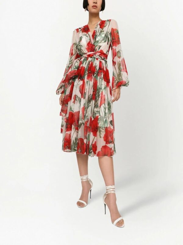 Dolce & Gabbana  floral-print tiered midi dress - Image 2