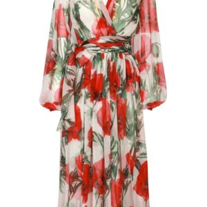 Dolce & Gabbana  floral-print tiered midi dress
