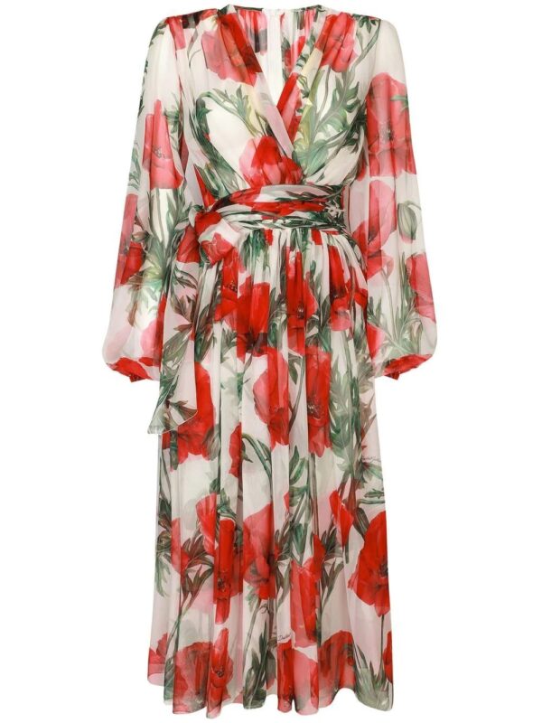 Dolce & Gabbana  floral-print tiered midi dress