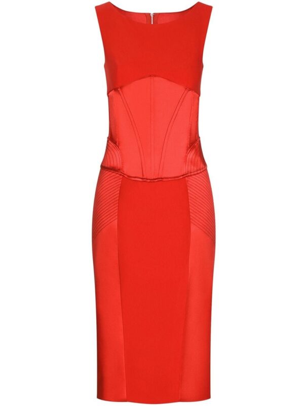 Dolce & Gabbana corset-detail satin midi dress