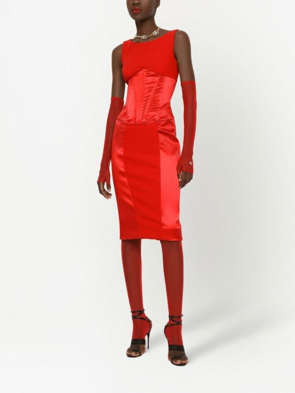 Dolce & Gabbana corset-detail satin midi dress - Image 3