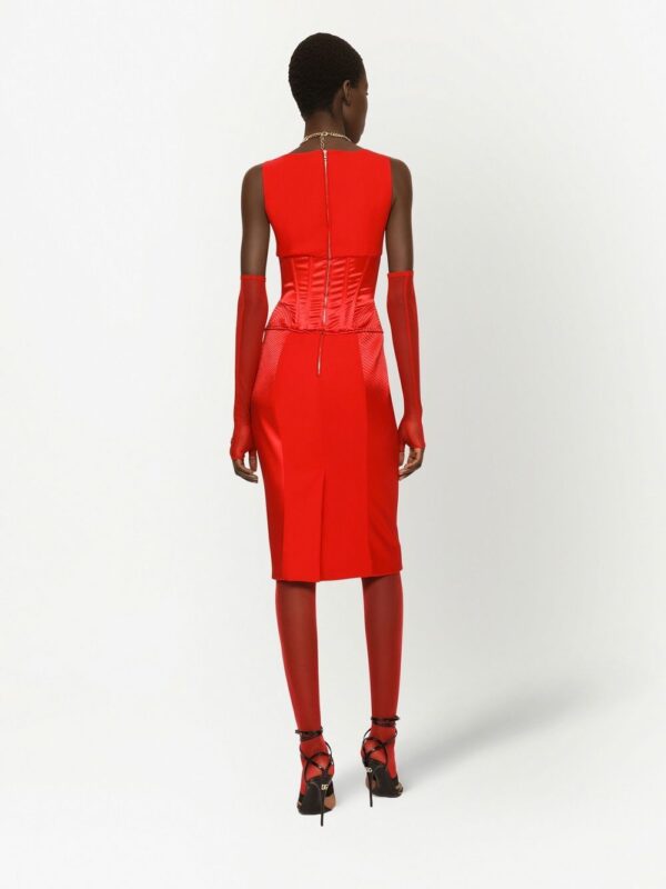 Dolce & Gabbana corset-detail satin midi dress - Image 4