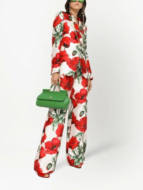 Dolce & Gabbana  poppy-print wide trousers - Image 2