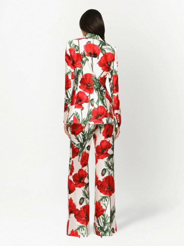 Dolce & Gabbana  poppy-print wide trousers - Image 4