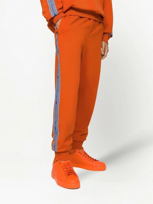 Dolce & Gabbana  logo-stripe cotton track pants - Image 4