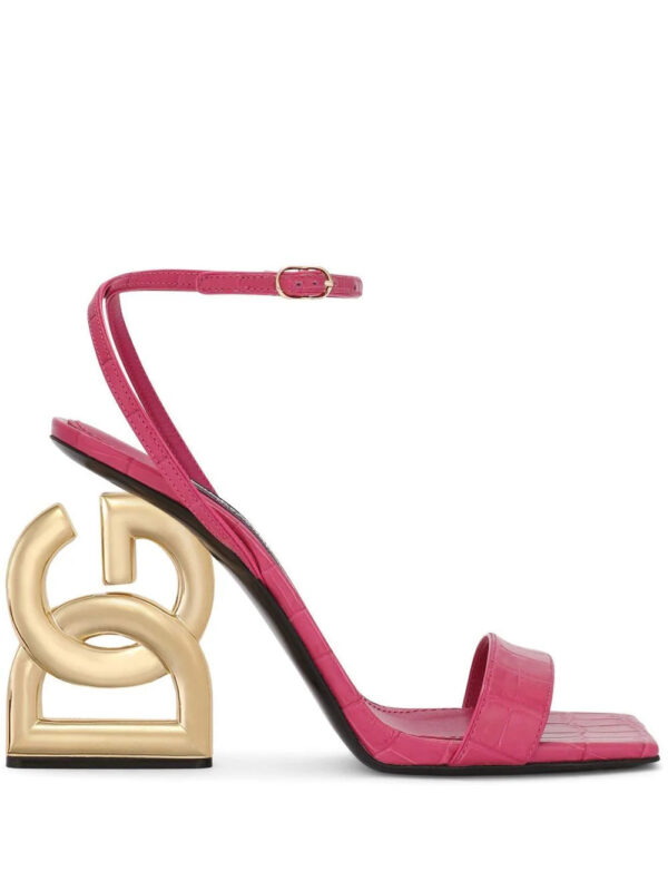 Dolce & Gabbana  3.5 105mm crocodile-embossed leather sandals